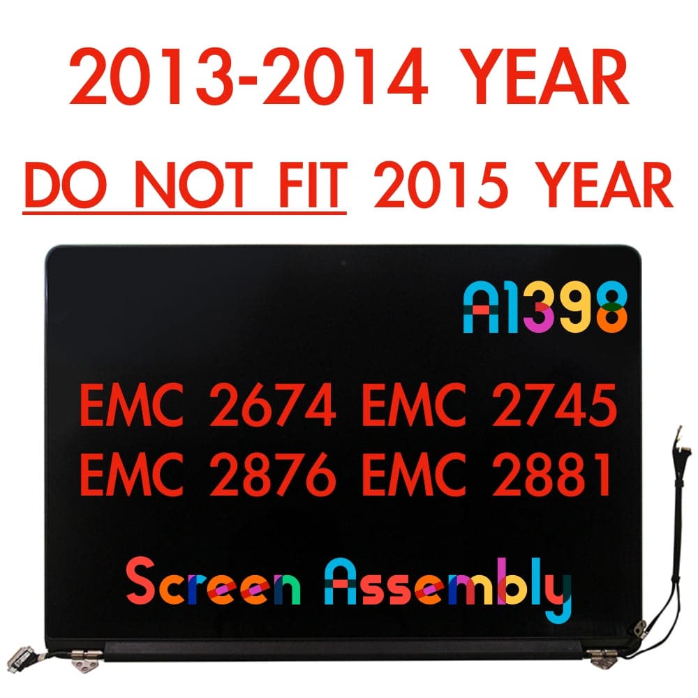 A+ SEVEN PUPPY For Apple Macbook Pro Screen Replacement 15" for Pro Retina A1398 LCD Screen Display Assembly Late 2013/Mid 2014 EMC 2674 2745 2876 2881 (** do not fit A1398 2015 Year**)